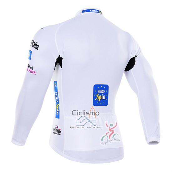 Giro d'Italia Ropa Ciclismo Culotte Largo 2016 Hombre Mangas Largas Blanco y Azul